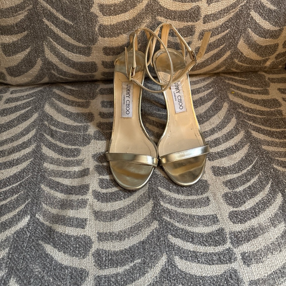Jimmy Choo Gold Strappy Sandals